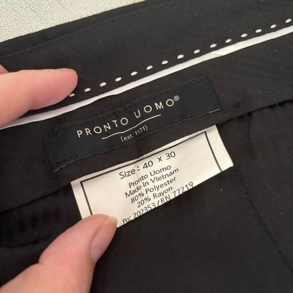 Pronto Uomo Black Trousers men’s 40x30 creased front - Picture 2 of 6
